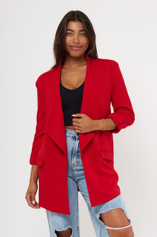 Ruby Red Knit Blazer Major Main
