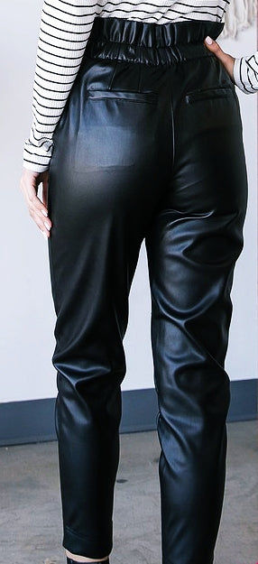 High Waist Black Crop Pants