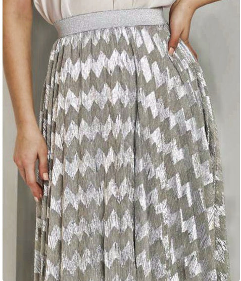The Layla Skirt-Silver Pleated