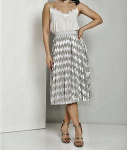 The Layla Skirt-Silver Pleated